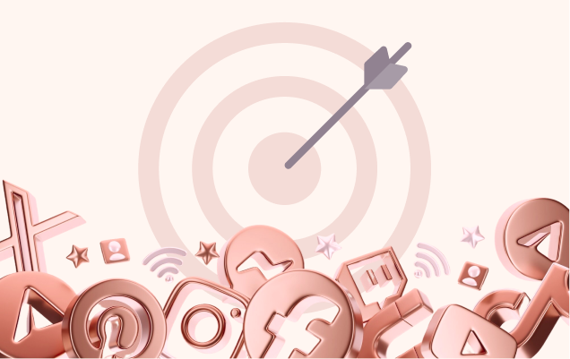Coral orange sculptural wave on cream — digital marketing service